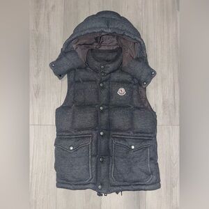 Moncler Maglia Gilet Gray Hooded Vest